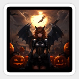 Halloween bat girl Sticker